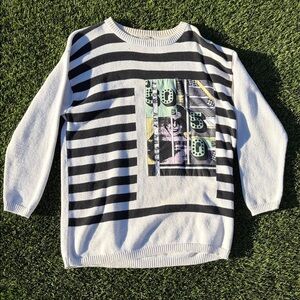 Striped Black and White Kids Sweater